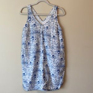 Printed cotton dress with pockets